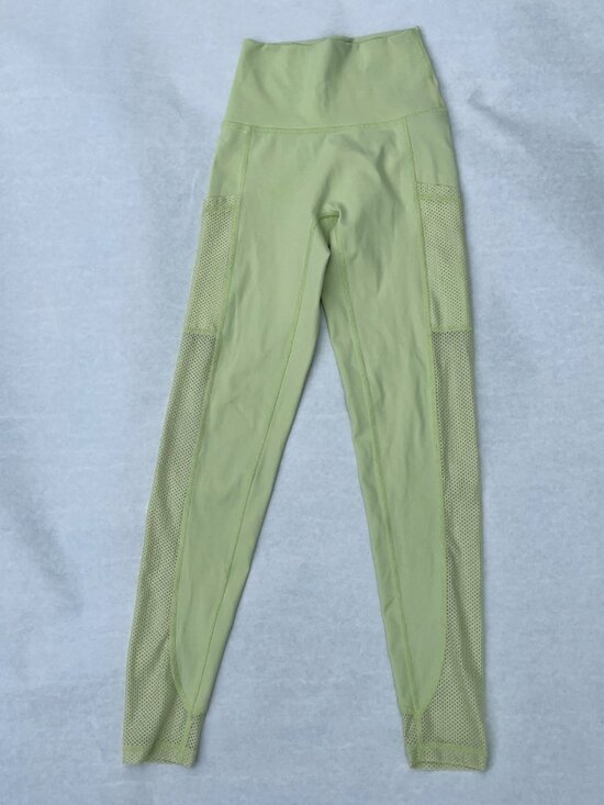 Aerie Offline By Aerie Goals Legging XS Light Green Mesh Panels - Picture 1 of 4